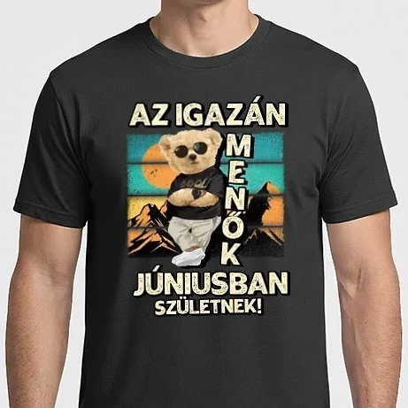 Férfi Imperial póló - Retro Menő Mackó szülinapos JÚNIUS