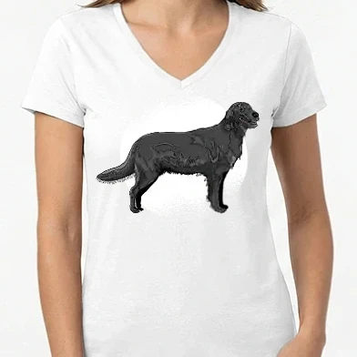 Női V-nyakú póló - Retriever kutya