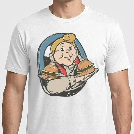 Férfi Imperial póló - Retro fiú hamburgerrel