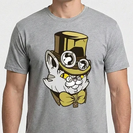 Férfi Imperial póló - Steampunk macska