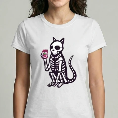 Női Imperial póló - Csontváz macska