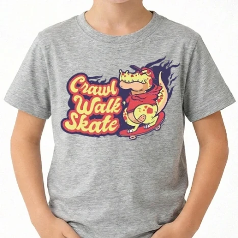 Uniszex gyerek Póló - Deszkás dínó