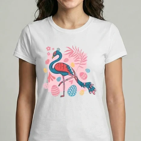 Női Imperial póló - Húsvéti Flamingo