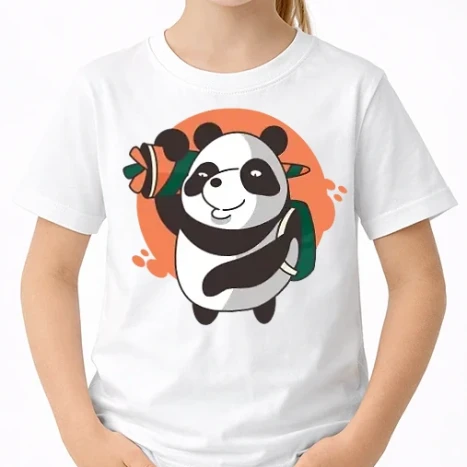 Uniszex gyerek Póló - Iskolás panda