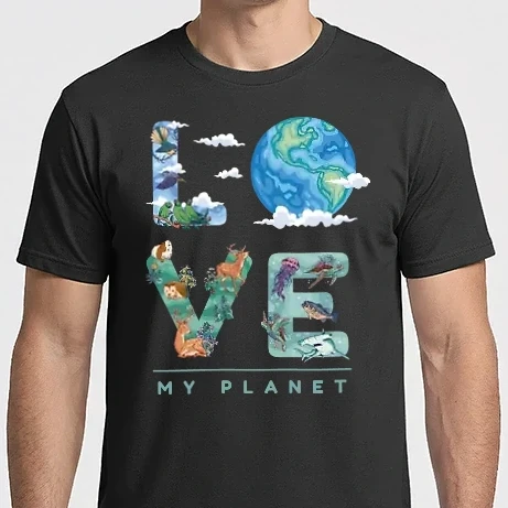 Férfi Imperial póló - Love my Planet - Szeresd a Földet