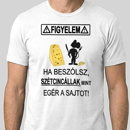Férfi Alap póló - Beszólsz Szétcincállak fekete