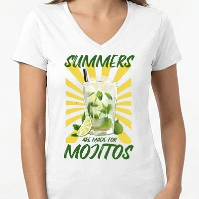 Női V-nyakú póló - Mojito