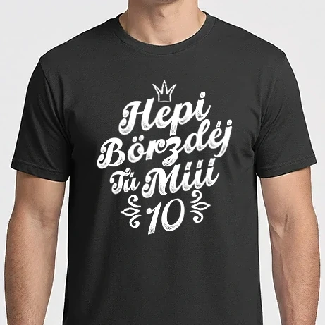 Férfi Imperial póló - Fonetikus happy birthday 10 éves