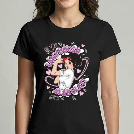 Női Imperial póló - Lánybúcsú alakulat feketePinup drk