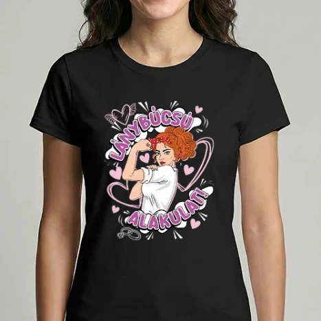 Női Imperial póló - Lánybúcsú alakulat vörös Pinup drk