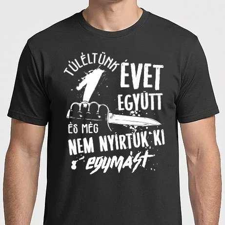Férfi Imperial póló - Még nem nyírtuk ki egymást 1 éve együtt