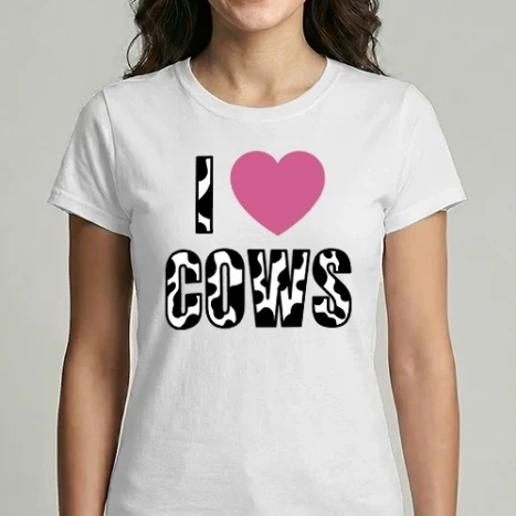 Női Imperial póló - I love cows felirat