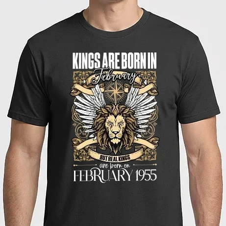 Férfi Imperial póló - KINGS ARE BORN 1955 - FEBRUÁR