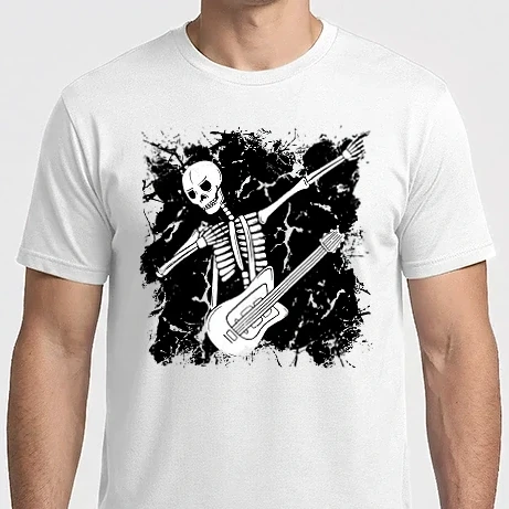 Férfi Imperial póló - Csontváz gitáros dab