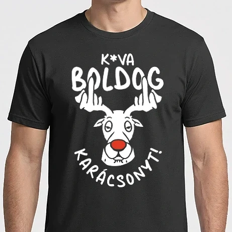 Férfi Imperial póló - Kva boldog karácsonyt szarvas