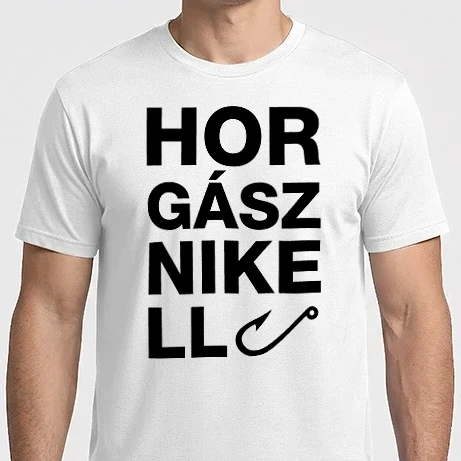 Férfi Imperial póló - Horgásznikell felirat világos pólóra
