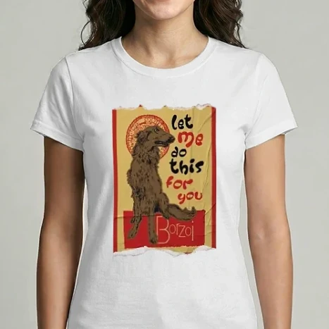 Női Imperial póló - BORZOI retro poster chat noir poszter textúrával