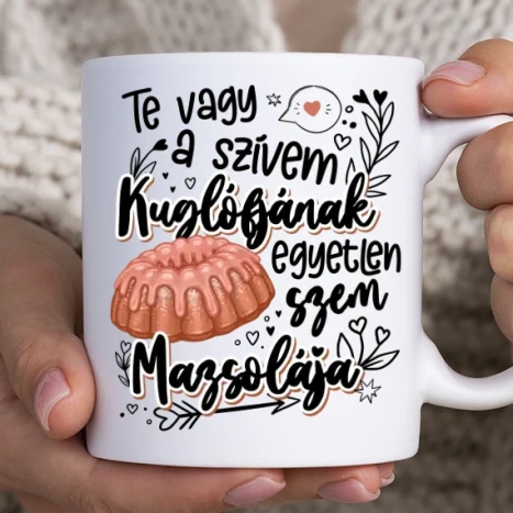 Fehér bögre - Szívem kuglófja