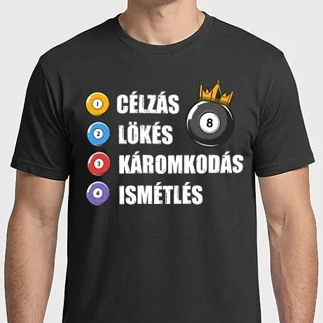 Férfi Imperial póló - Célzás Lökés Kármokodás Ismétlés Biliárd