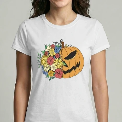 Női Imperial póló - Virágos Tök Halloween