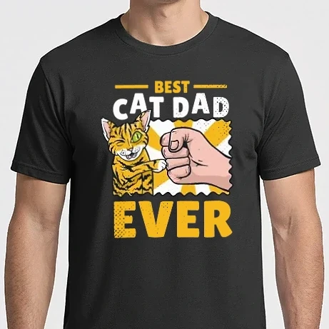 Férfi Imperial póló - Best Cat Dad Ever - Legjobb Cicás Apa