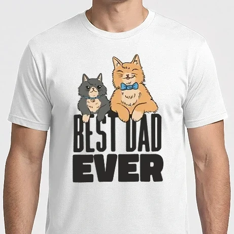 Férfi Imperial póló - Best Cat Dad Ever - Legjobb Cicás Apa