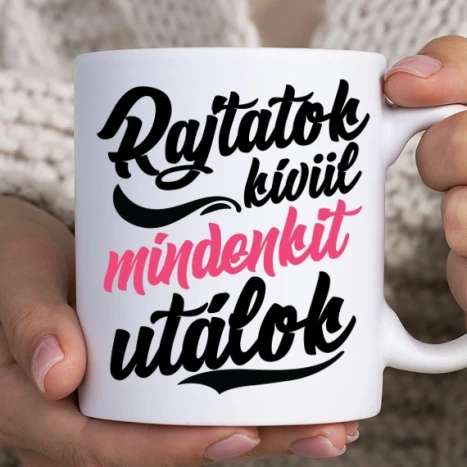 Fehér bögre - Rajtatok kívül mindenkit utálok