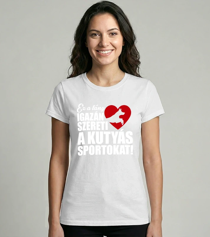 Kutyás sportos lány – Női Imperial póló
