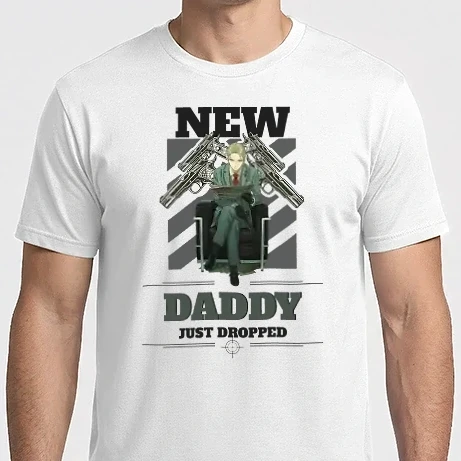 Férfi Imperial póló - New daddy ropped-Loid Forger-SpyXFamily-fehérre