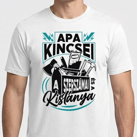 Férfi Imperial póló - Apa kincsei kislány fehérre