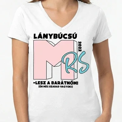 Női V-nyakú póló - MTV lánybúcsú barátnő retro