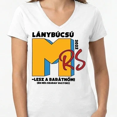 Női V-nyakú póló - MTV lánybúcsú original barátnő