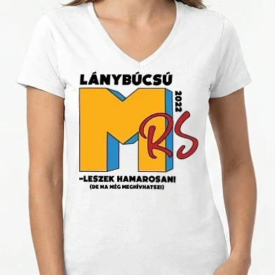 Női V-nyakú póló - MTV lánybúcsú original menyasszony