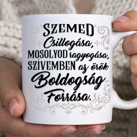 Fehér bögre - Szemed csillogása