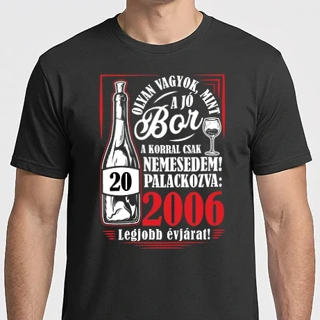 Férfi Imperial póló - MINT A JÓ BOR 20 éves fehér