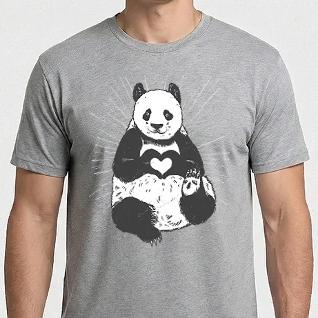 Férfi Imperial póló - Panda szív
